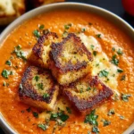 Creamy Tomato Bisque with Grilled Cheese Croutons: An Incredible Ultimate Recipe First Image
