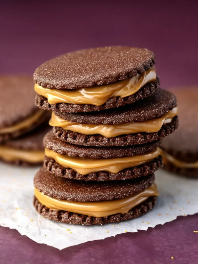 Chocolate Caramel Sandwich Cookies First Image