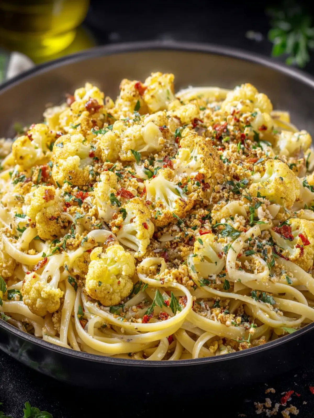 Easy Cauliflower Pasta with Roasted Cauliflower and Garlic First Image