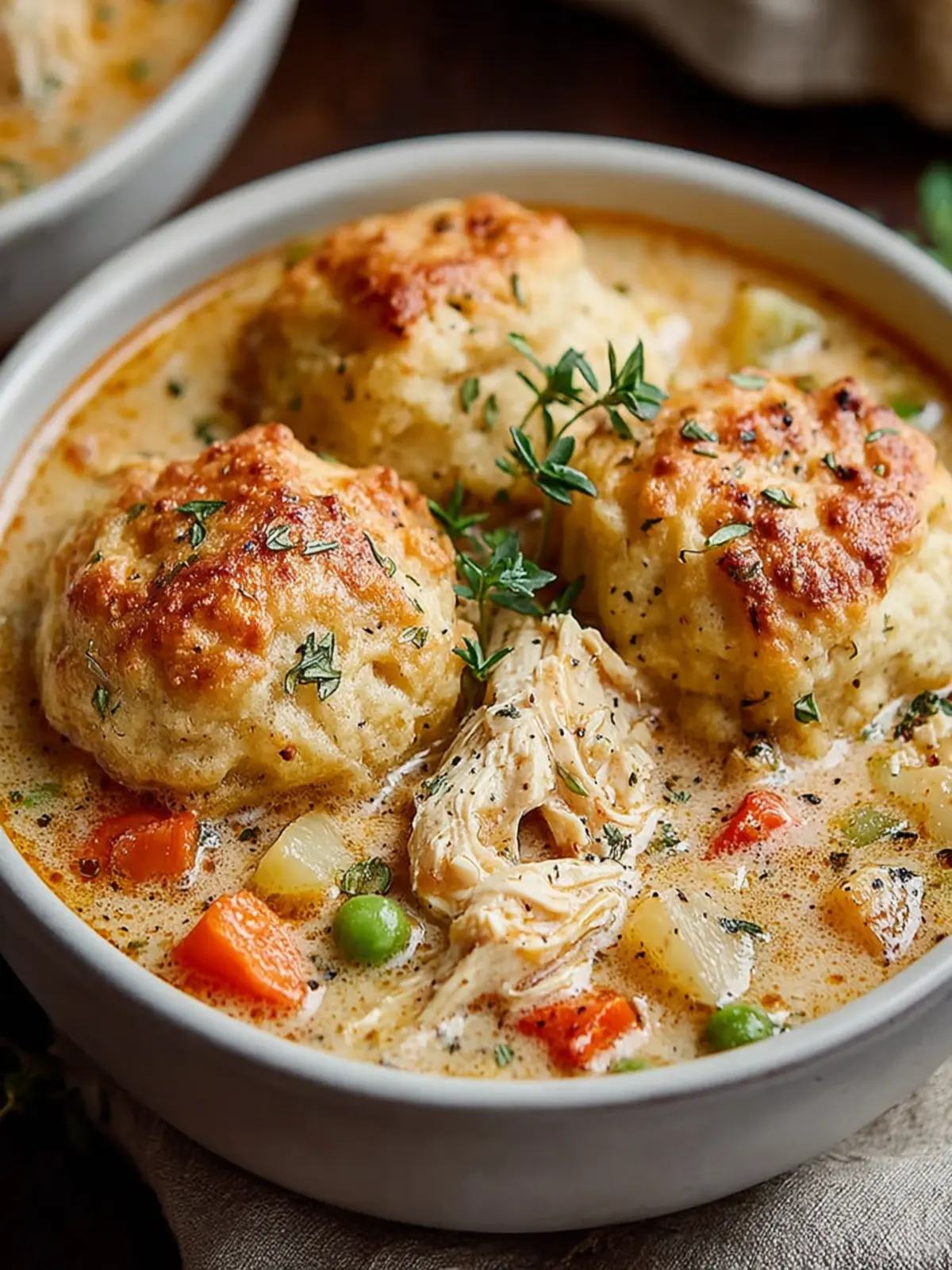 High Protein Chicken Pot Pie Soup First Image