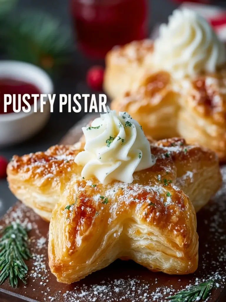 Festive Christmas Puff Pastry Star Appetizer First Image
