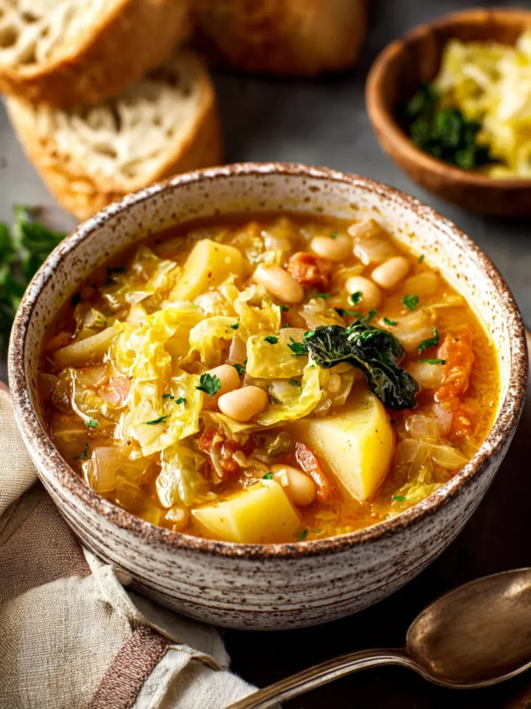 Hearty White Bean and Cabbage Soup with Potatoes First Image