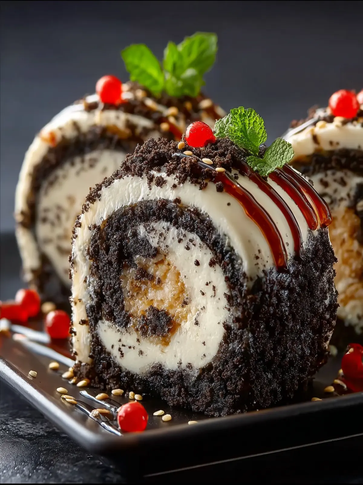Oreo Cream Cheese Cheesecake Sushi Roll First Image