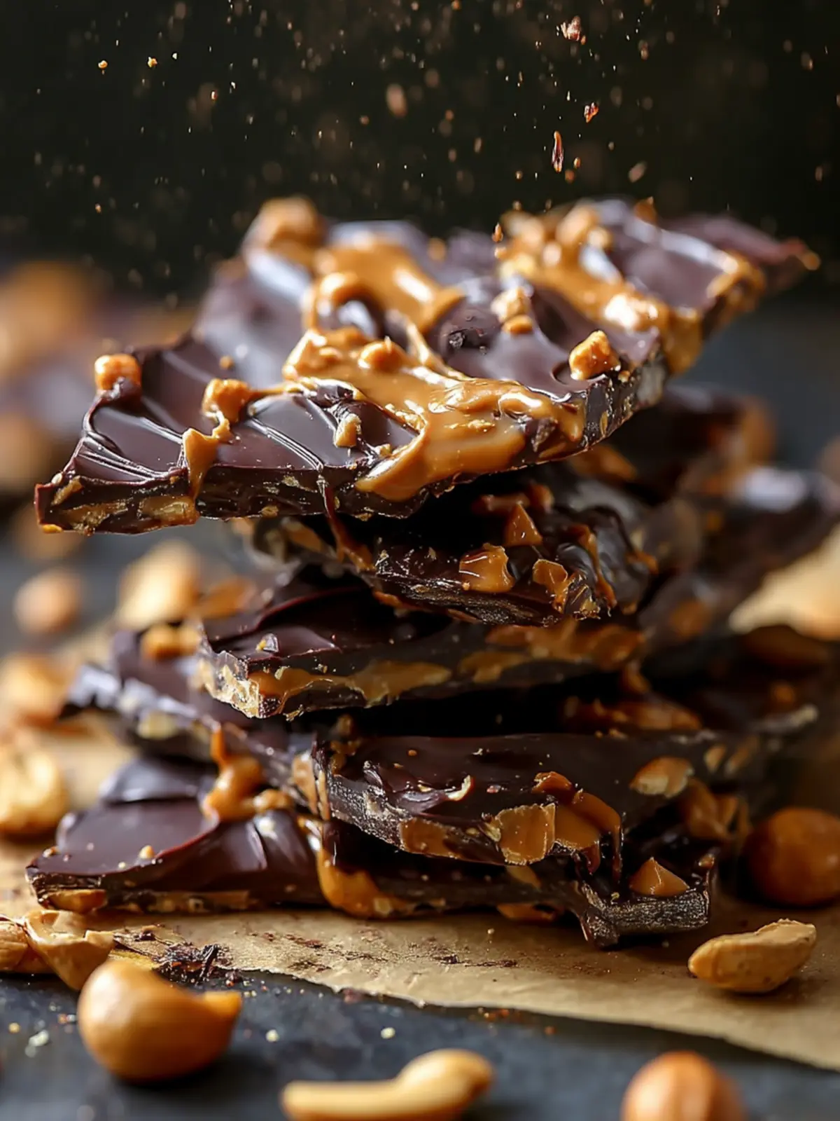 10 Minute Peanut Butter Chocolate Greek Yogurt Bark First Image