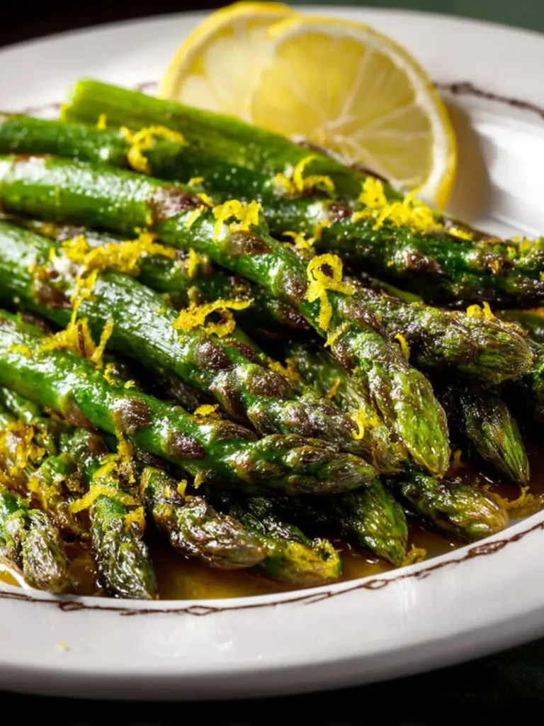 Fried Asparagus Tips with Lemon Juice and Lemon Zest First Image
