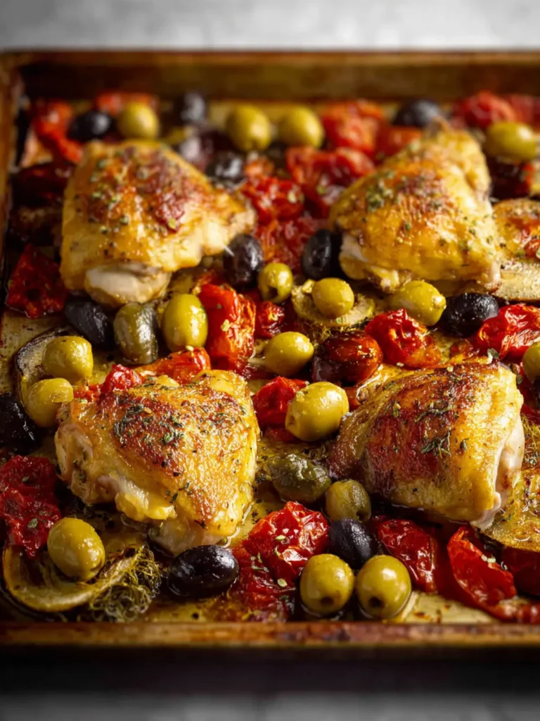Sheet Pan Olive Bar Chicken First Image