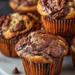 Nutella Banana Swirl Muffins – Easy Moist Bakery Recipe First Image