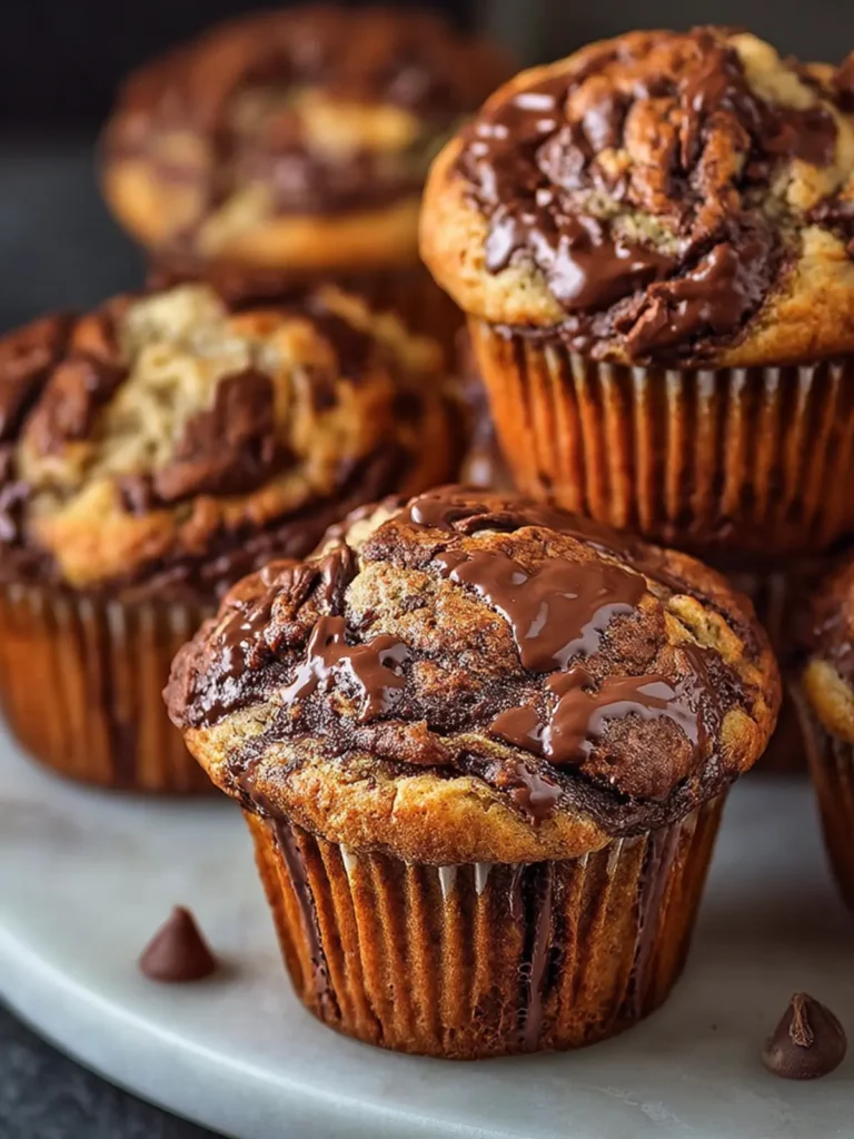 Nutella Banana Swirl Muffins – Easy Moist Bakery Recipe First Image