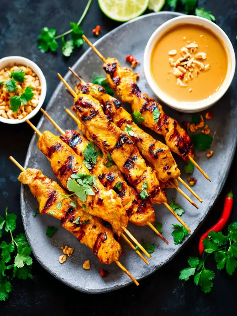 chicken satay with peanut sauce First Image