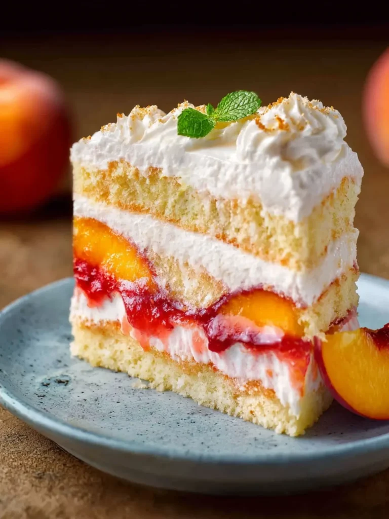 Layered Peaches and Cream Cake First Image