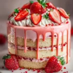 Strawberry Champagne Cake Recipe First Image